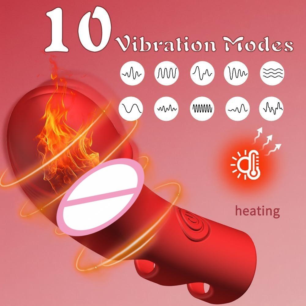 Heating Finger Vibrator G Spot Fast Orgasm Vagina Clitoris Clit Nipple Stimulator Sex Toys Adult Goods for Women Female Lesbian