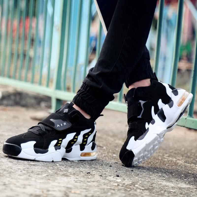 Couple's High-top Air Cushion Sneakers Colorblock Non-slip Casual Sports Shoes