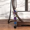 Retro glazed long necklace, women's versatile temperament sweater chain agate pendant fringed pendant accessories