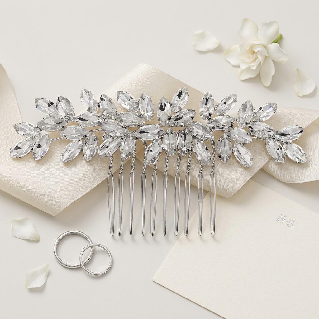 

European Rhinestone Bridal Hair Comb - Retro Wedding & Party Headdress Accessory