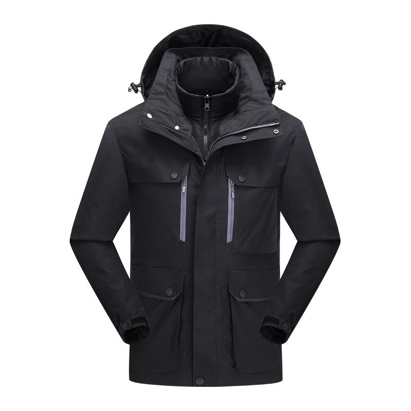 Unisex 3-in-1 Waterproof Down Jacket with Detachable Fleece Liner for Autumn/Winter Mountaineering
