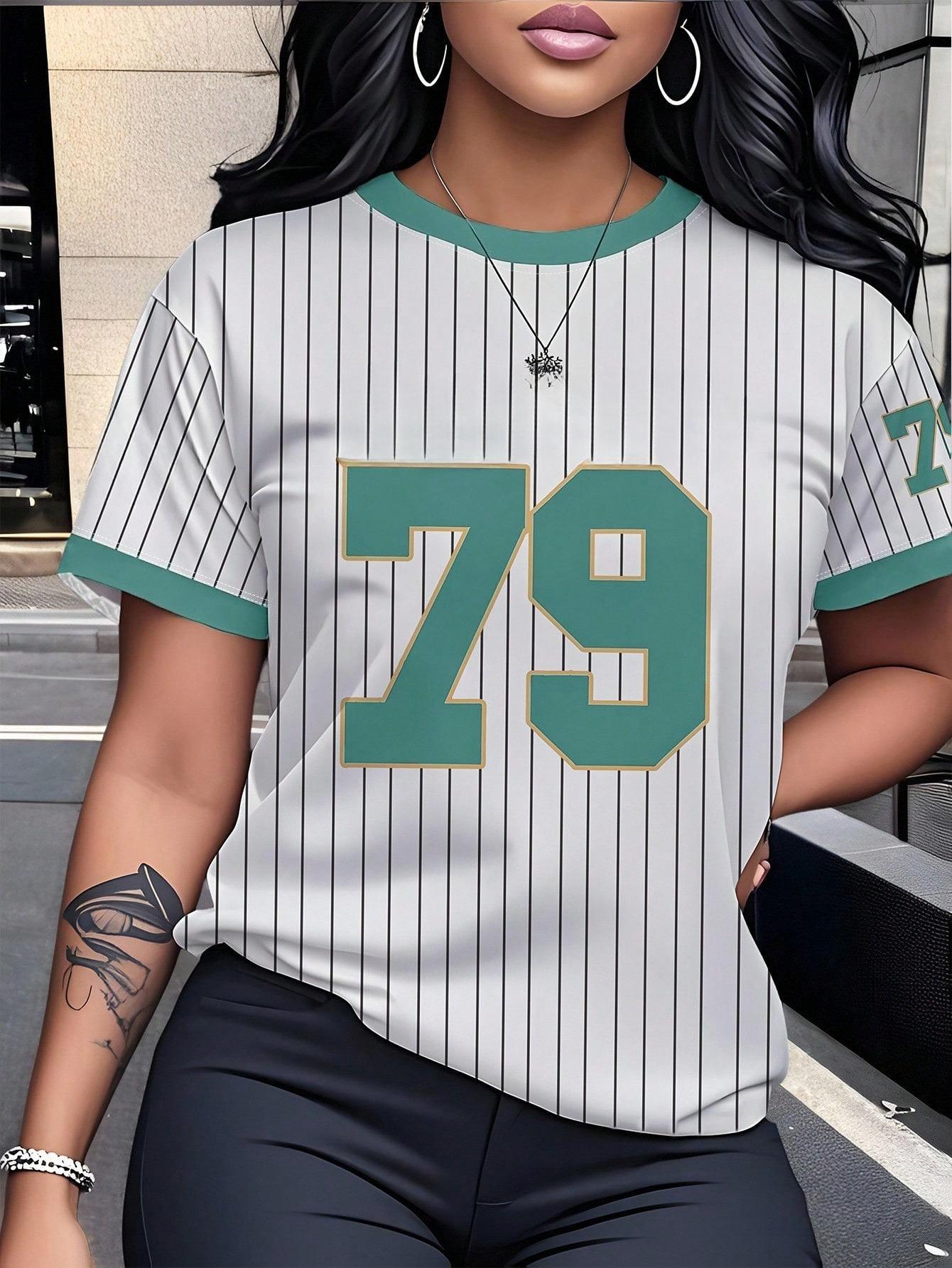 

Women s soft and casual short-sleeved T-shirt for spring and summer, perfect for casual wear in spring and summer with a sporty and fashionable style. 5XL