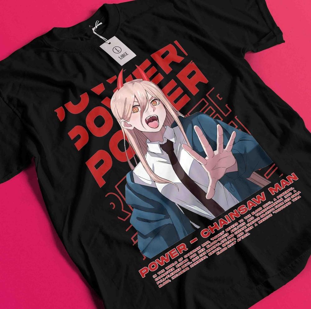 

Chainsaw Man Power Tshirt Aki T-Shirt Makima Asa Anime Denji Shirt All Size Tee BB859 4XL