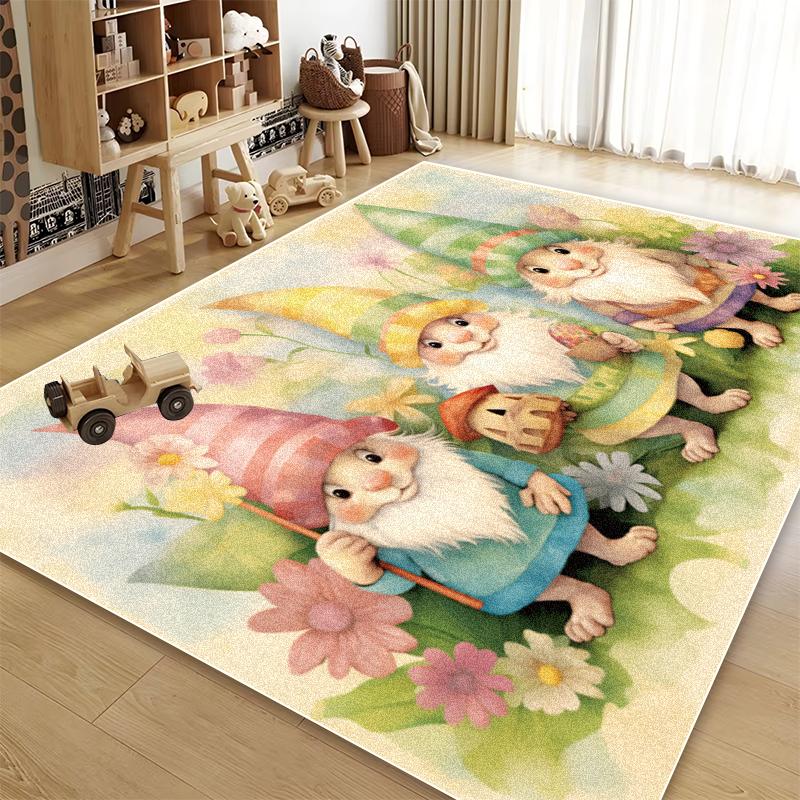 Cute Decoration Carpet for Room Little Rabbit Cartoon Style Non-slip Living Room Rug Bedroom Bedside Plush Soft Mat for Children