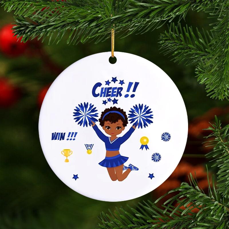 

Синий болельщик круглый 2D акриловый кулон елочные украшения ключ кулон автомобиль подвесной орнамент интерьер домашний декор подвески