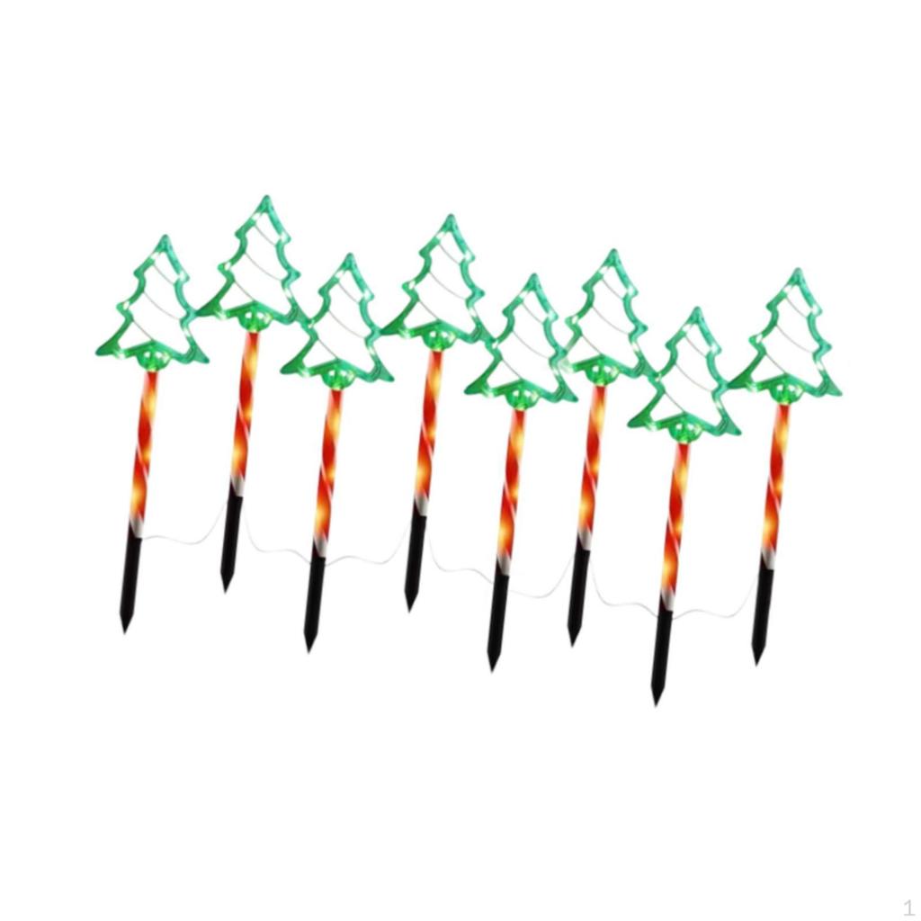 Christmas Tree Solar Landscape Lights Lawn Lamp for Front Porch Pathway 5 Stake