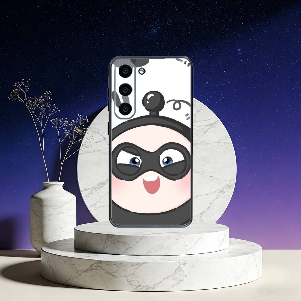 

Cute E-Eggy P-Party-EP Phone Case For Samsung Galaxy A73,A72,A71,A70,A53,A52,A51,Others Soft Black Cover Samsung a72
