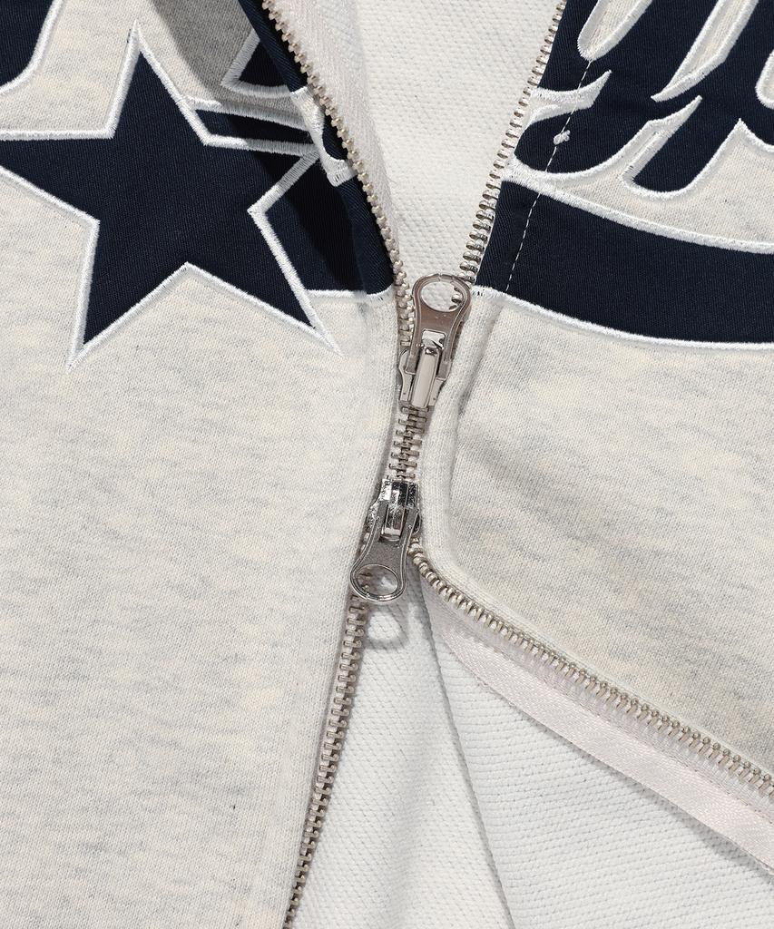 Physical Department [Women'S] Crop Startail Zip-Up Hoodie_Oatmeal