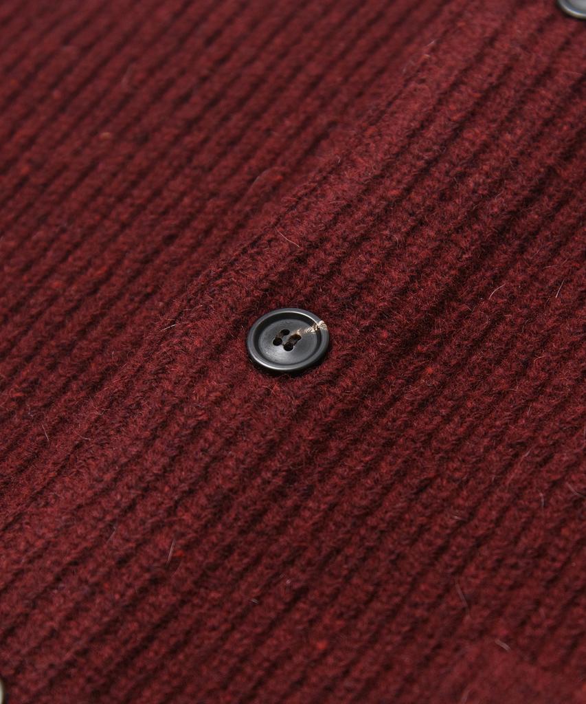 BEAT&SLNC Morrow Crewneck Cardigan (Burgundy)