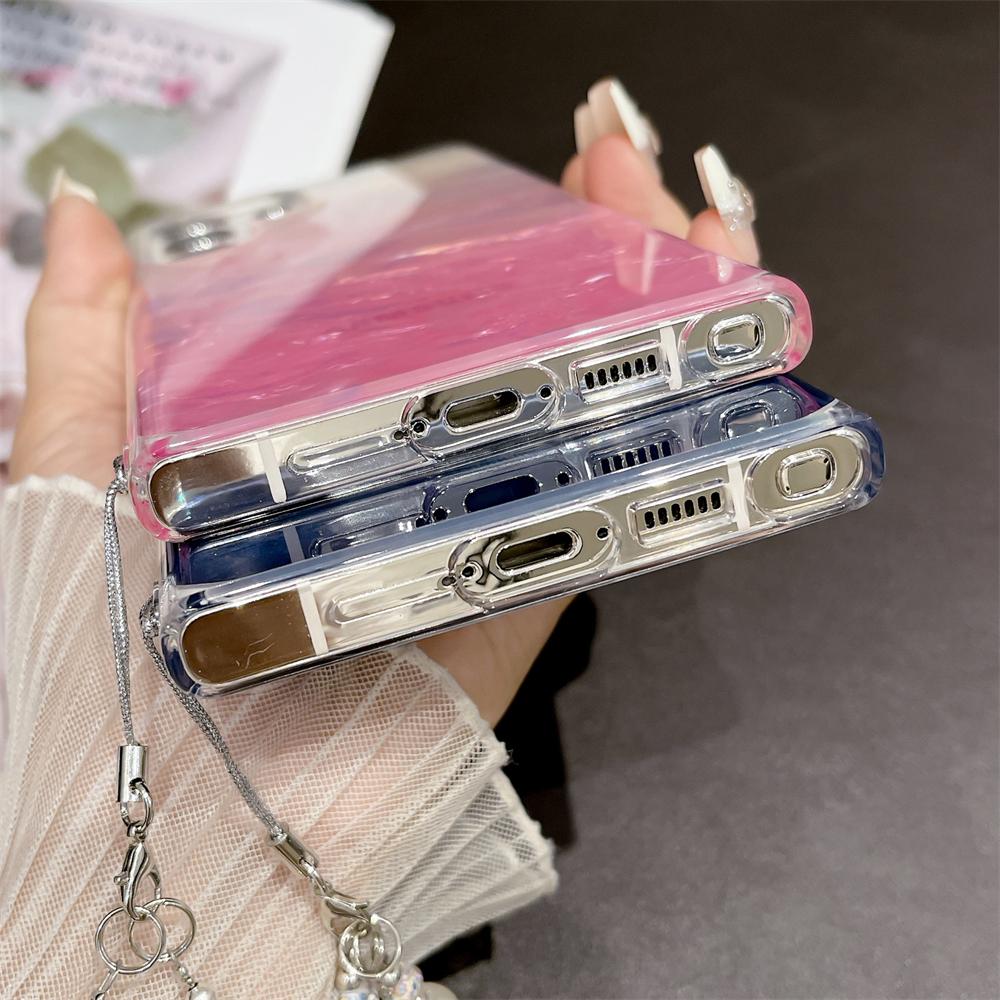 Gradient Colorful Shell Aurora Phone Case for Samsung Galaxy S24 Ultra S23 FE S22 Plus Luxury Laser Gloosy Shockproof Back Cover