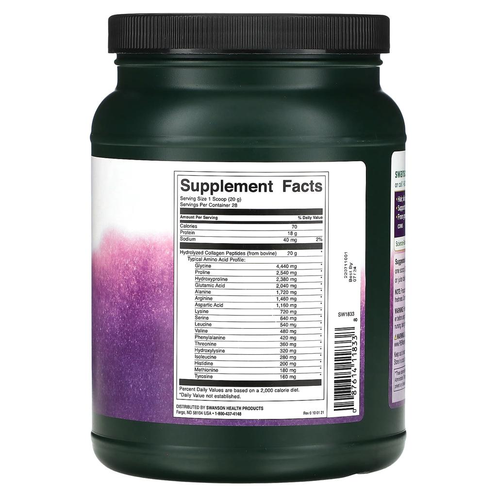 Collagen Peptides, Unflavored, 560G (1.2Lb)