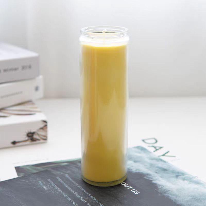 Seven Days Church Candle 7.5cm Diameter Glass Religious Paraffin Unscented Christmas Halloween Candle