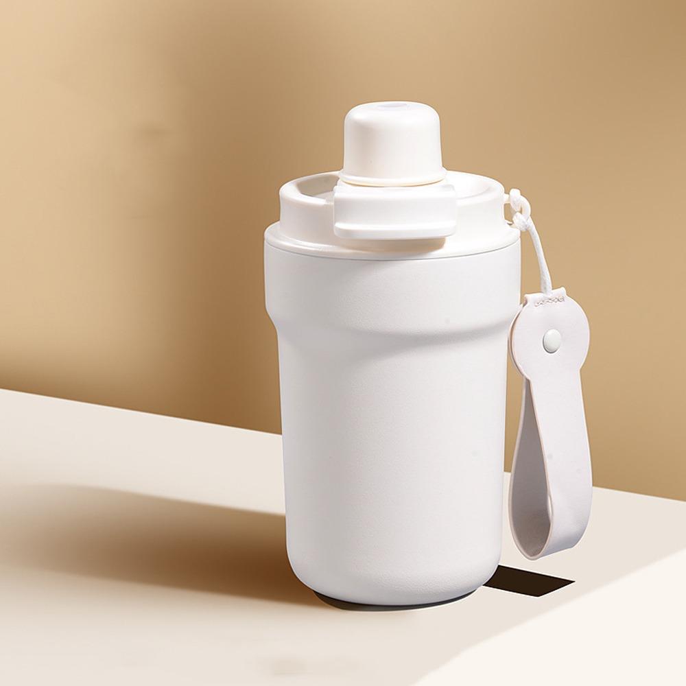 

Large Capacity Double Drink Thermal Cup Stainless Steel Coffee Cup Straw Cup for Male and Female W-400ML