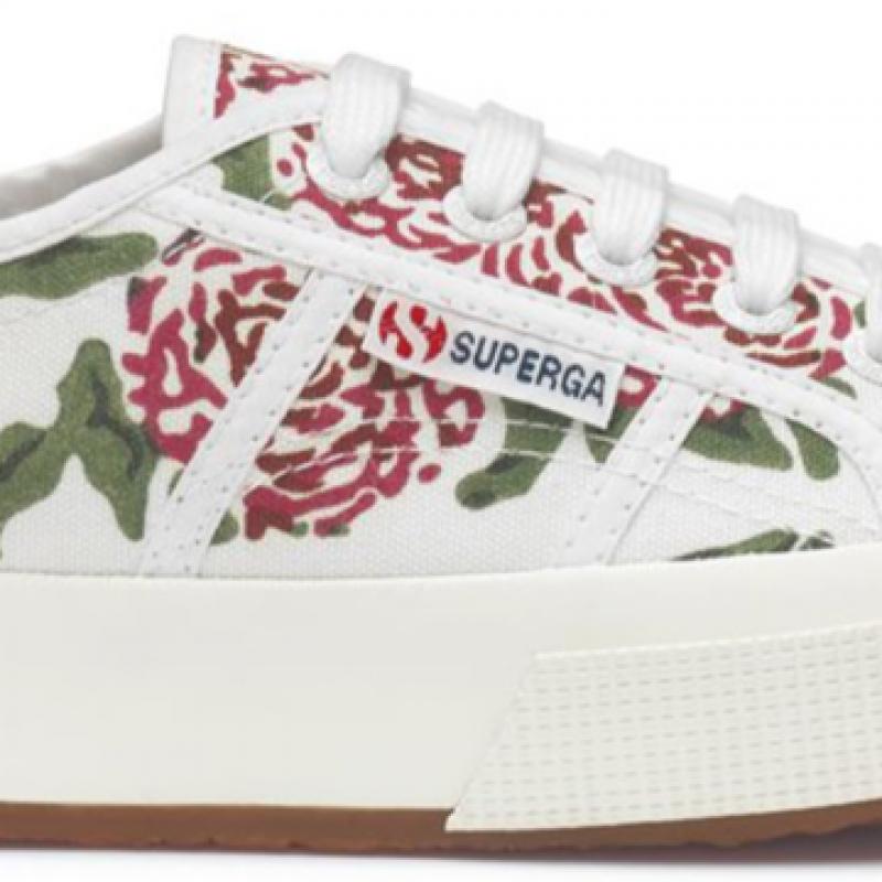 Superga X Risacorti 2750 Leopard Blume Weiß Rosa S3136dwa00