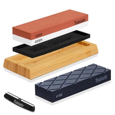 Bileme Taşı Bıçak Bileme Taşları Yüzey Bambu ve Sabit Açı Ev Bıçağı için İdeal Kaba ve Orta Bileme Taşları Seti, #1000 & #6000, Çift Taraflı