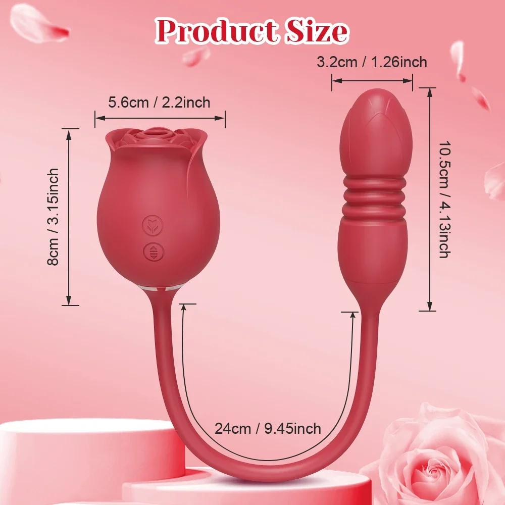 Rosen-Saugvibrator für Frauen Klitoris-Stimulator G-Punkt Stoß-Dildo Vibrator Weiblicher Masturbator Massage Erwachsenes Sexspielzeug