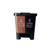 Twin-Compartment Thickened Trash Can with Lid - Large Capacity Pedal Bin for Kitchen & Outdoors
