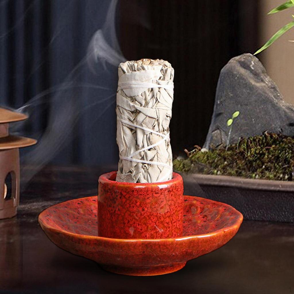 Sage Holder Candle Decorative Bundle Burner Palo for Desk Living Room Office Gift