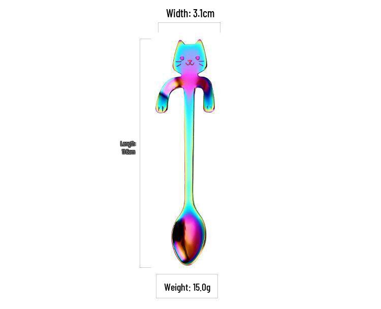 304 Stainless Steel Cat-Shaped Coffee Stirring Spoon