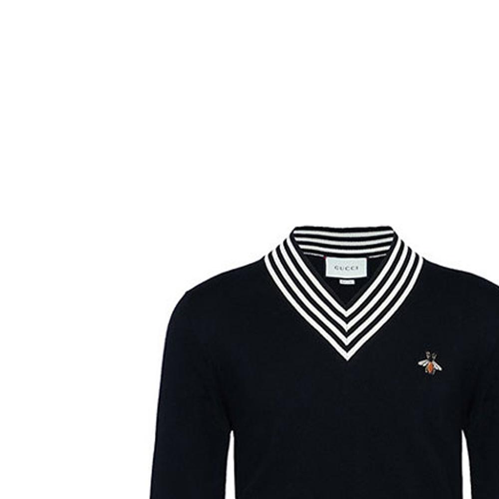 Gucci Bee V-Neck Sweater 'Black' Men's 496442-X9I00-1831