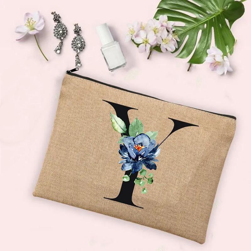 Gift for Her 26 Letter Printing Woman's Make Up Bags Handbags  Makeup Organizers Lovely Casual Travel Toiletry Bags Lipstick Bag
