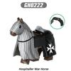 MOC Medeival Knights Horse Building Blocks Crow Wolf Warhorse Eagle Lion Green Dragon Warrior Bricks Toys Kids Gift