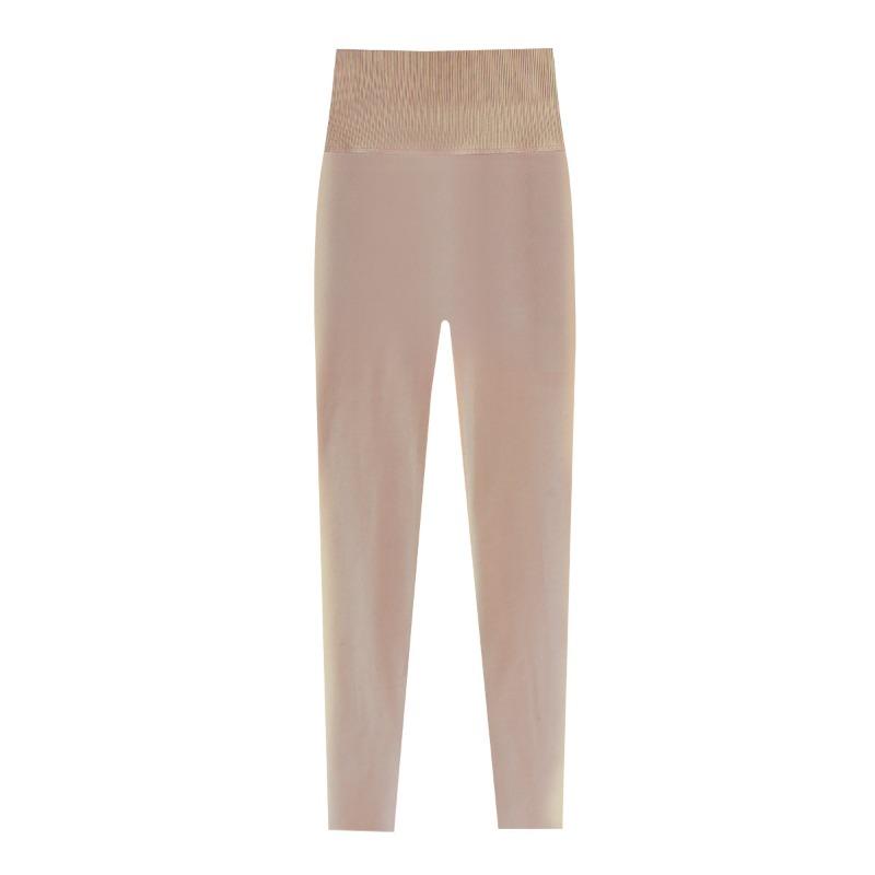 Autumn and winter outer wear thermal pants knitted breathable slim cotton wool pants high waist hips leggings long johns women