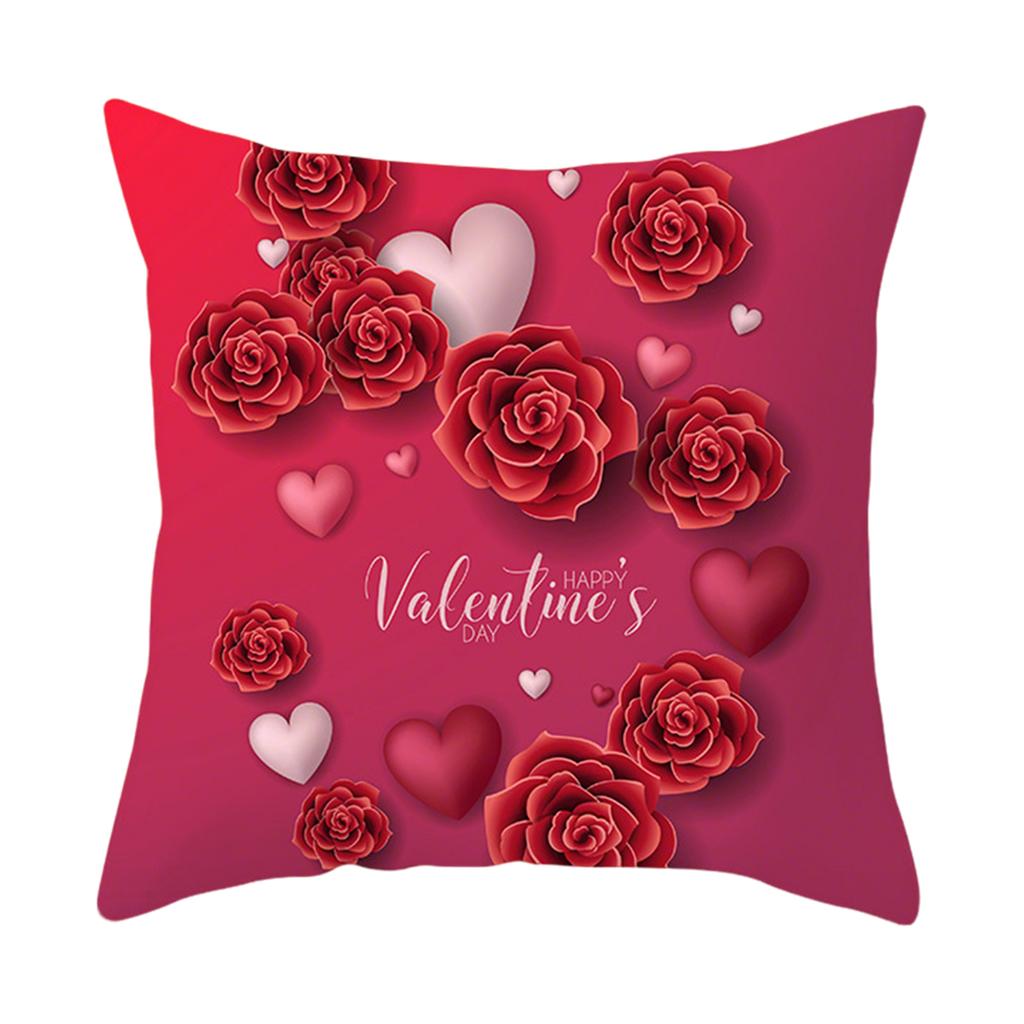 Valentine's Day Decor Pillowcases 4,Pack, Love Heart Printed Cushion Covers For Sofa/Bed,Red Black Pillow Cases For Home Decoration