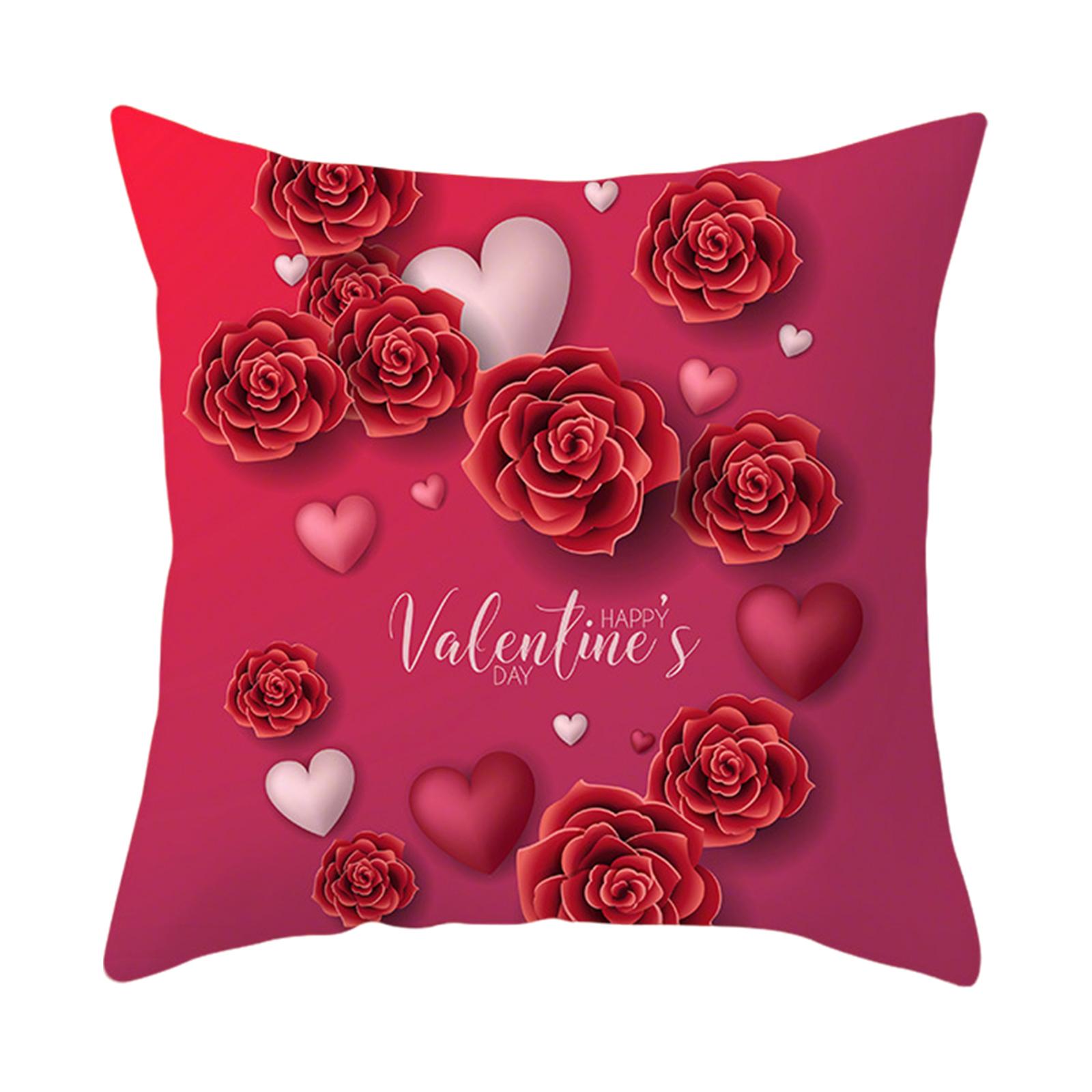 

Valentine s Day Decor Pillowcases 4-Pack, Love Heart Printed Cushion Covers For Sofa/Bed,Red Black Pillow Cases For Home Decoration One Size
