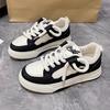Women's White Shoes  New Spring Thick-Soled Women's Shoes Round Toe Leather Facing Shoes Women's Ins Fashion Casual Sports Skate Shoes