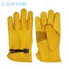1 Pair Yellow Cowhide Heavy Duty Safety Protective Driver Working Welding Stretchable Mechanic Glove Leather Work Gloves For Men