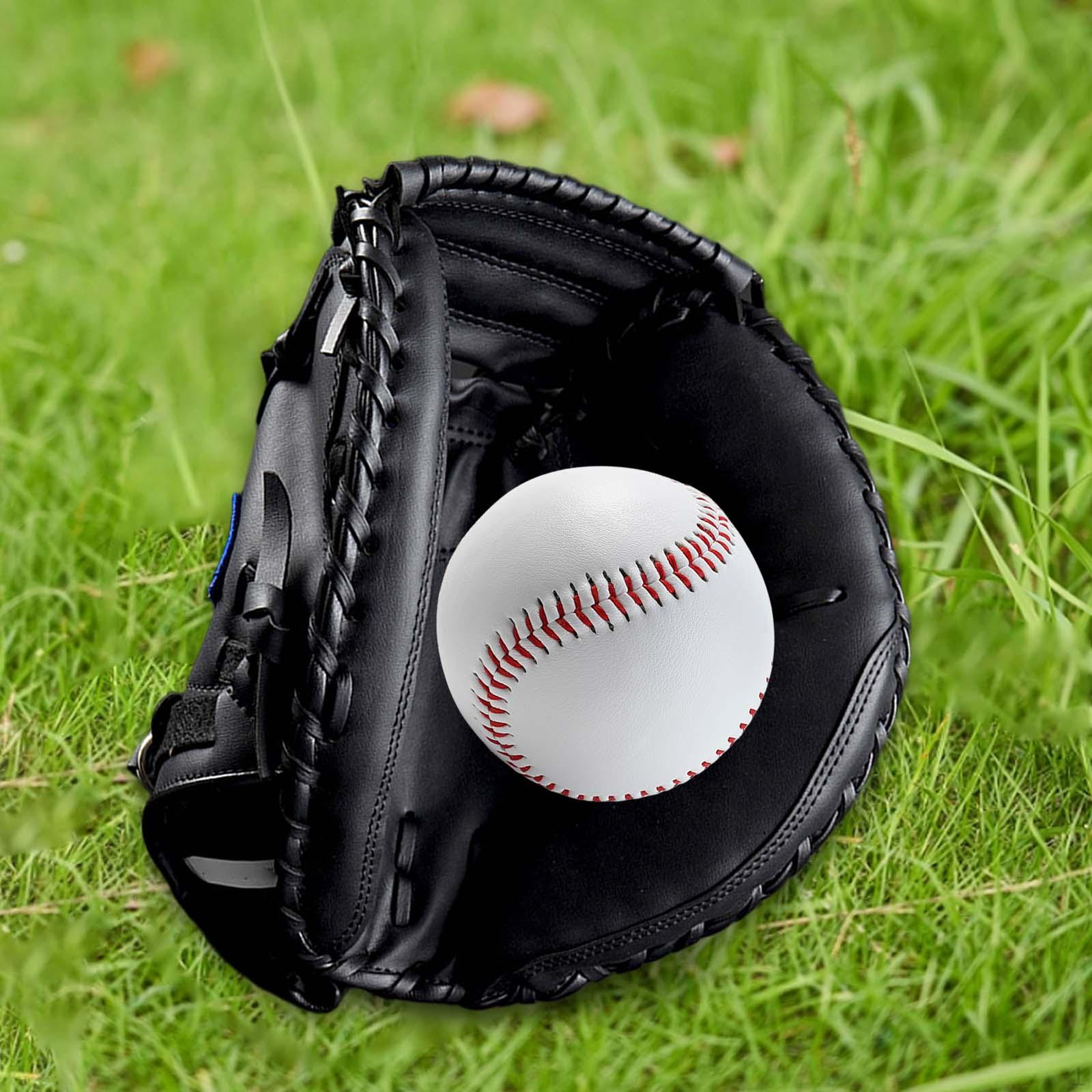 

12.5 Inch Baseball Catcher Gloves for Teeball And Softball Practice Equipment All Black