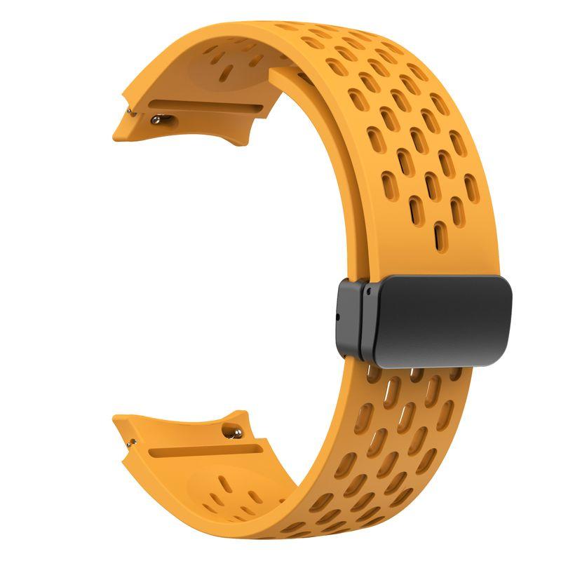 

Полный ремешок для часов Samsung Galaxy FE 40 мм, черный, беговая пористость, магнитная застежка для Galaxy Watch 4 5 6 7, 40 мм, 44 мм Galaxy Watch 4 5 6 жёлтый