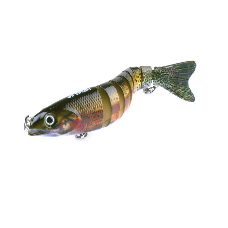 1pc HENGJIA Lipless Minnow Baits 8 segmenti Multi-snodato Swimbait per la pesca del pesce persico trota luccio