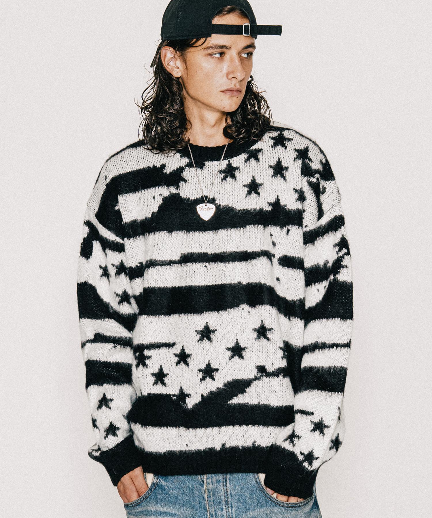 Bastic Flag Brush Knit_Black/White Black/M