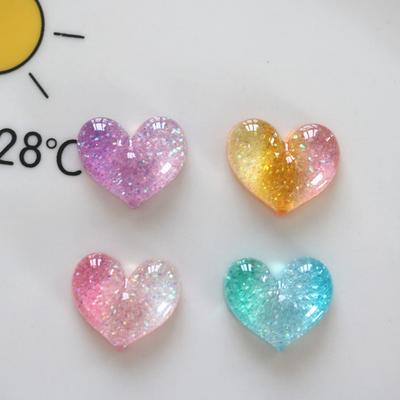 10 Pcs Nouveau Mignon Mini Couleur Dessin Animé Bicolore Cœur Résine Scrapbooking DIY Bijoux Épingle à Cheveux Accessoires Décorer Artisanat A76
