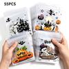 55/110pcs Self-Adhesive Plastic Gift Bags, Suitable for Party Favors And Horror Decorations - Skull, Bat, Pumpkin 4-In-1 Reusable Design,