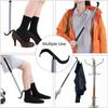 35" Long Handle Shoe Horn for Seniors Unisex Plastic Dressing Aid Stick with Sock Removal Tool Adjustable Extended Stick
