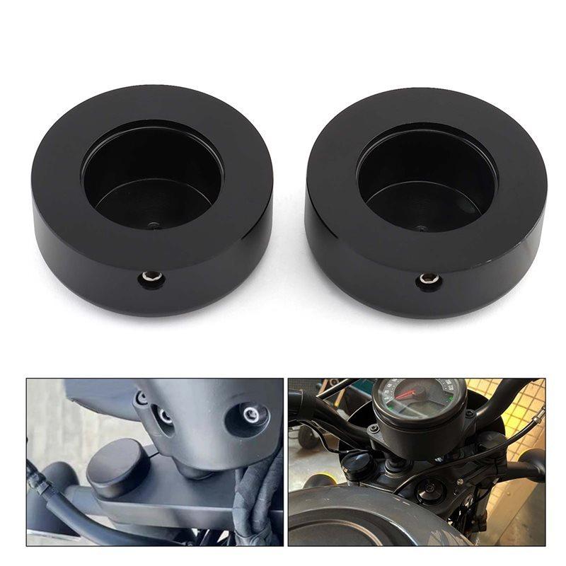 Front Fork Cover Caps 1 Pair Black Aluminum For Sportster S 1250 RH1250 S -