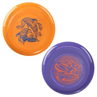 Frisbee Pack of 2 Flying Discs, 22.86cm Children 5 Years and Up, 70g, Orange + Purple
