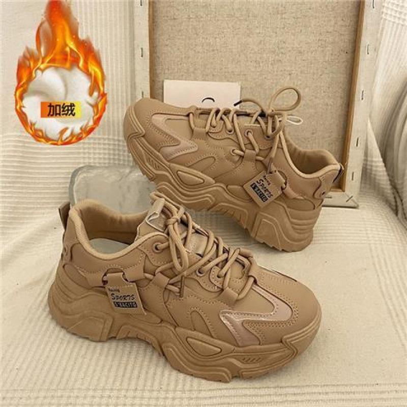 

Popular platform dad shoes women s spring and autumn velvet ins tide 2024 new Hong Kong style versatile black casual sports shoes 35