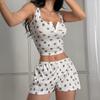 Hot Girl Sporty Style Halter Top and Shorts Two-piece Women's Summer Suit