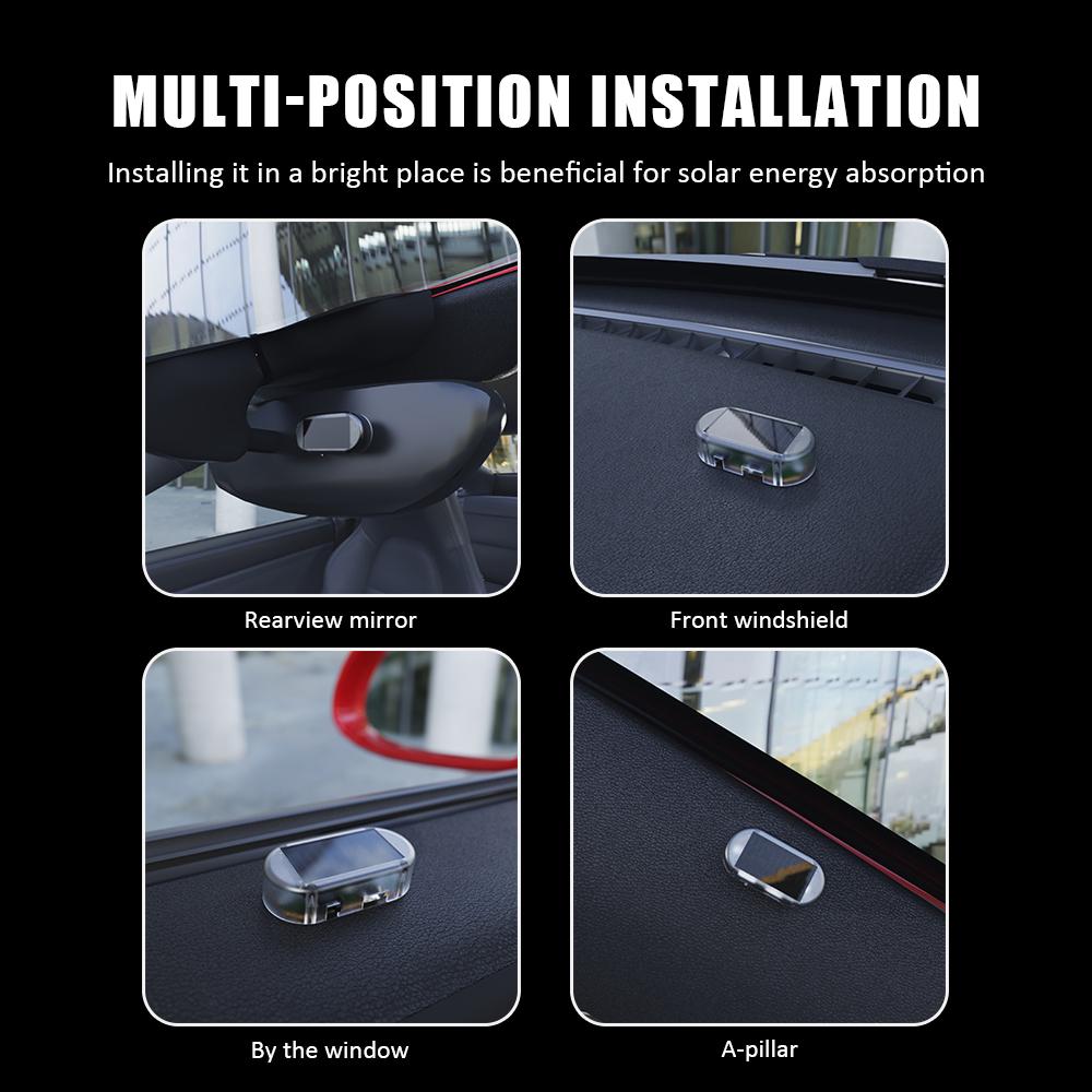 Car Solar Powered Security Strobe Light Dummys Alarm Wireless Warning Anti-Theft Caution Lamps Imitation LED Flashing