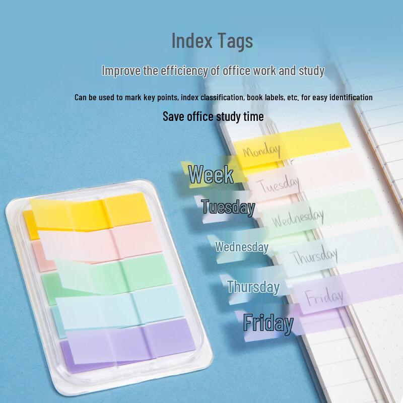 Deli 5-Color Fluorescent Film Index Tabs