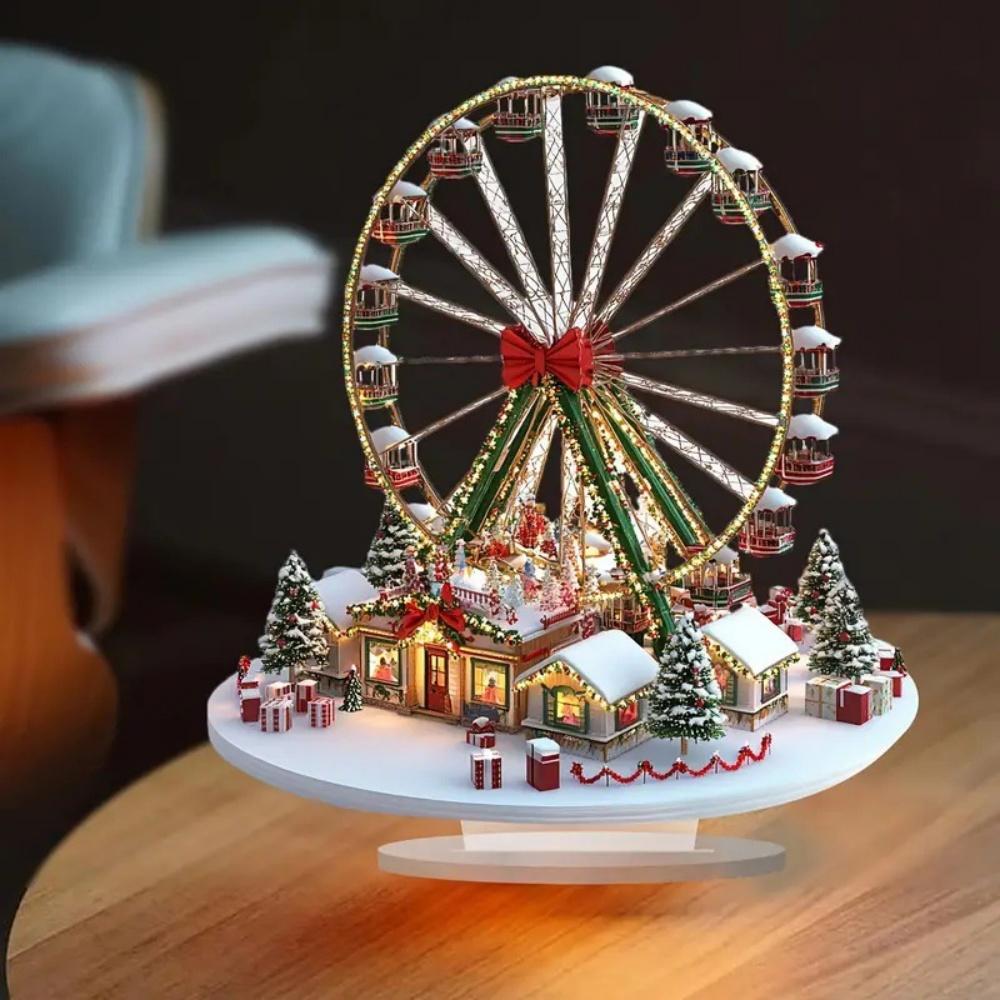 1pc Christmas Ferris Wheel Ornament Christmas Scene Design Cozy Style Home Decoration Daily/Holiday Gift Scene Compatible