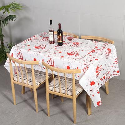 Halloween Printed Tablecloth Party Atmosphere Props Blood Handprint Tablecloth Holiday Atmosphere Tablecloth Blood Cloth