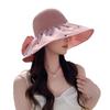 Color glue hat women's mesh bucket hat bow sunscreen sun hat summer mesh breathable sun hat