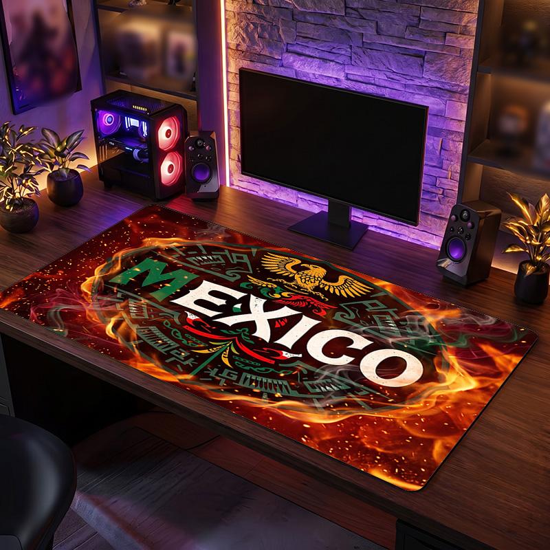 Mexico footbal Crest Mouse Pad, Extended Non Slip Rubber Desk Mat for Gaming Office Laptop Fan Gift