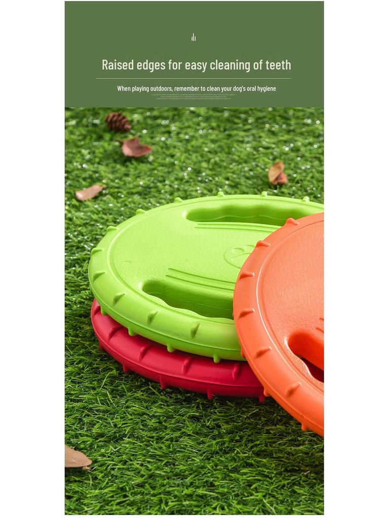 Bite-Resistant Elastic Frisbee Tug Toy for Medium and Small Dogs - Interactive Training for Golden Retrievers and Border Collies.