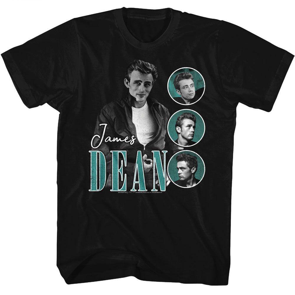 James Dean Three Circles Teal Black Icon Shirt XL